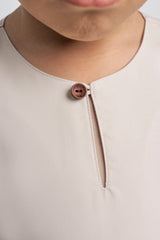 Patawali Boys Baju Melayu Teluk Belanga - Light Taupe