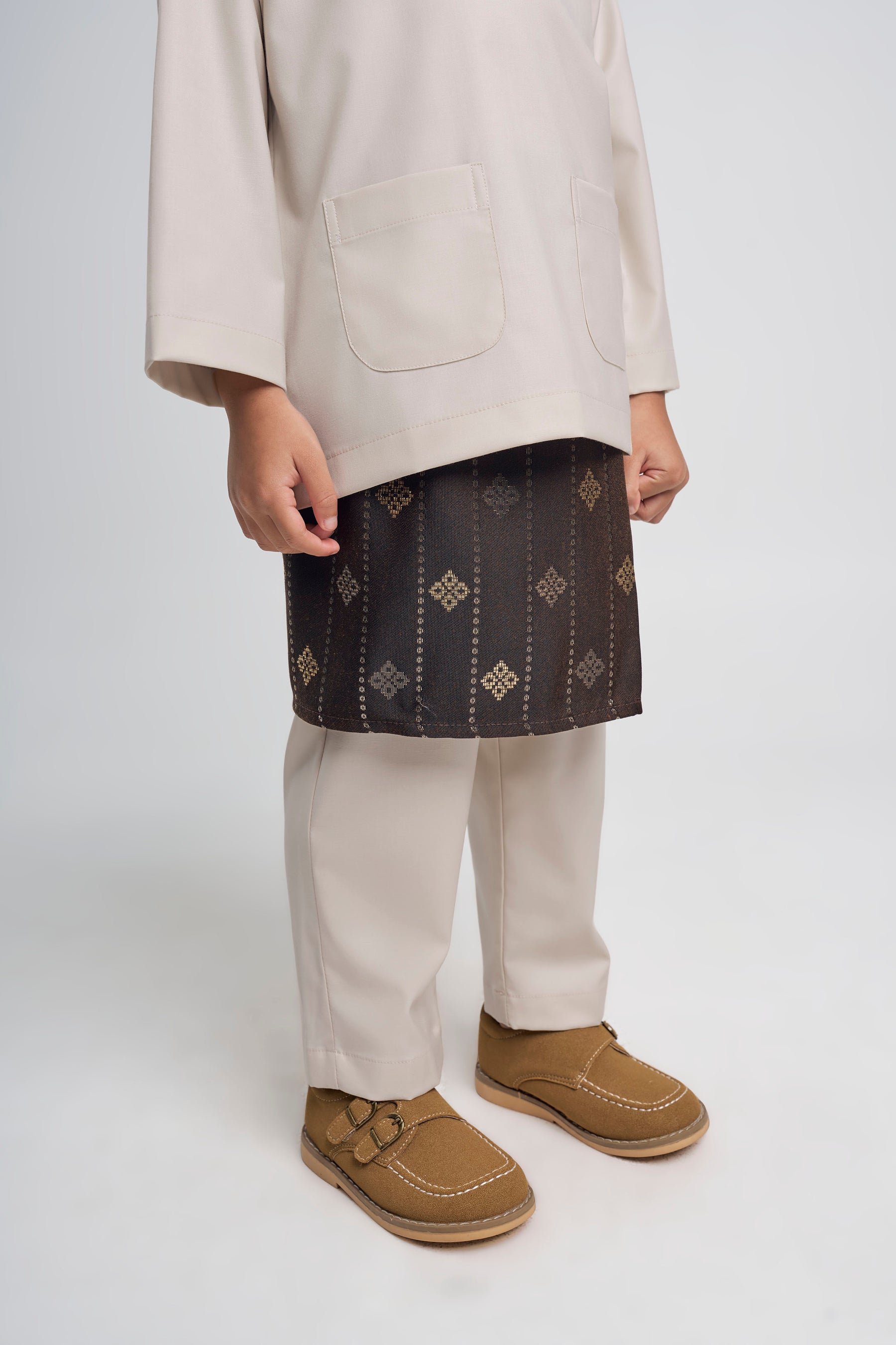 Patawali Boys Baju Melayu Teluk Belanga - Light Taupe