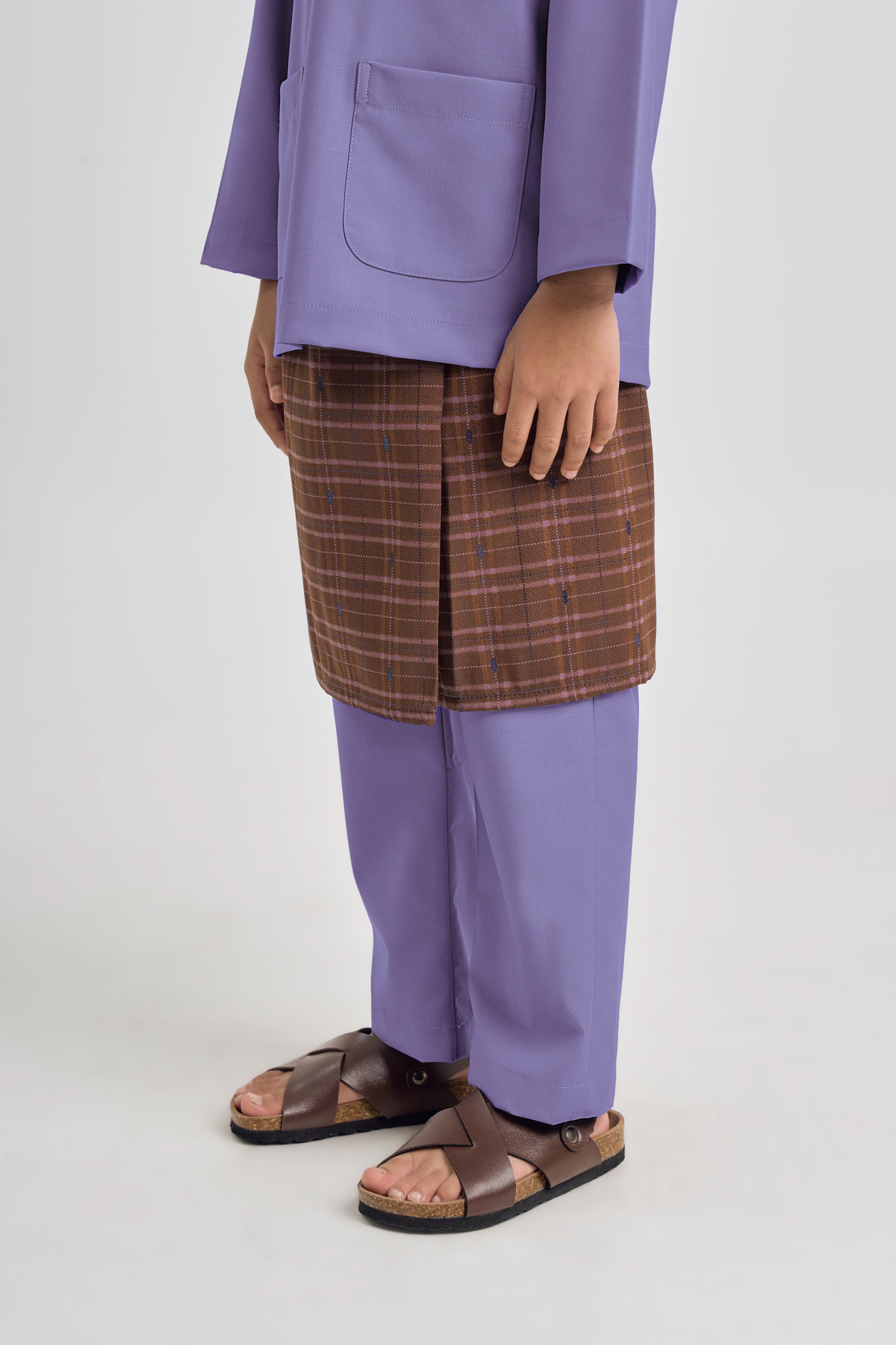 Patawali Boys Baju Melayu Teluk Belanga - Purple Yam