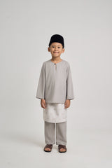 Patawali Boys Baju Melayu Teluk Belanga - Ash Grey
