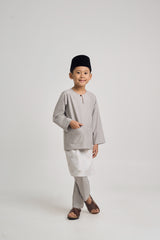 Patawali Boys Baju Melayu Teluk Belanga - Ash Grey