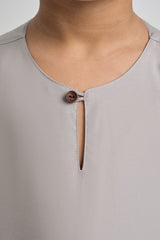 Patawali Boys Baju Melayu Teluk Belanga - Ash Grey