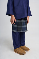 Patawali Boys Baju Melayu Teluk Belanga - Dark Navy