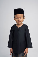 Patawali Boys Baju Melayu Teluk Belanga - Opal Black