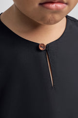 Patawali Boys Baju Melayu Teluk Belanga - Opal Black