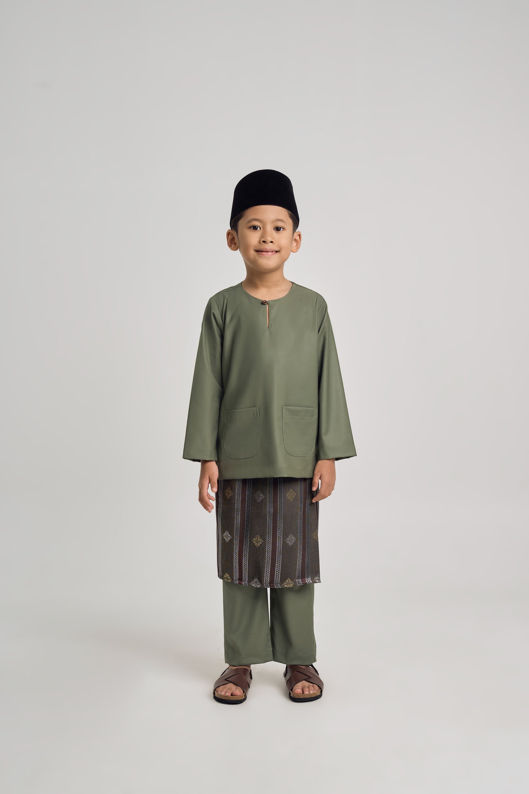 Patawali Boys Baju Melayu Teluk Belanga - Pickle Green