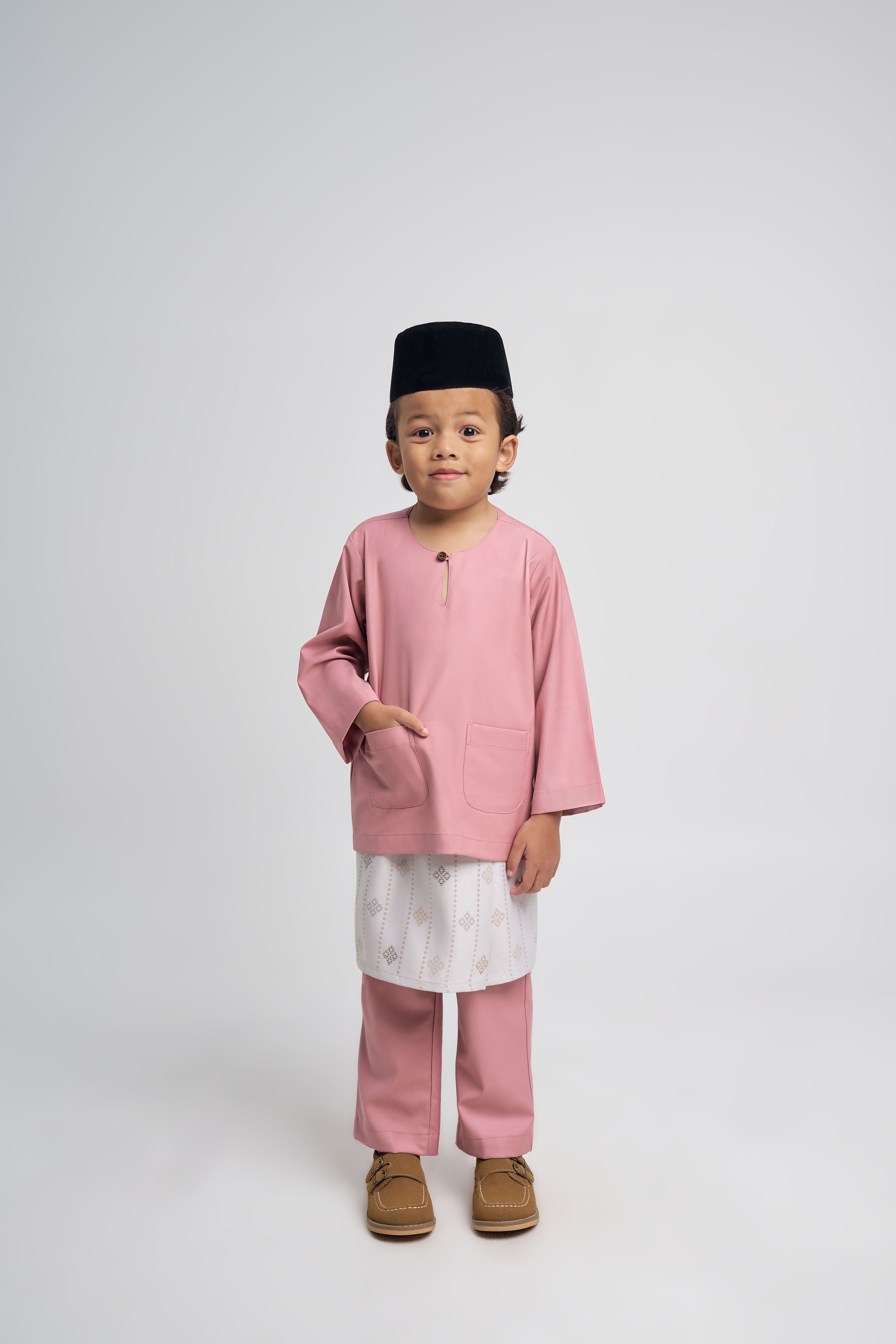 Patawali Boys Baju Melayu Teluk Belanga - Dusty Pink