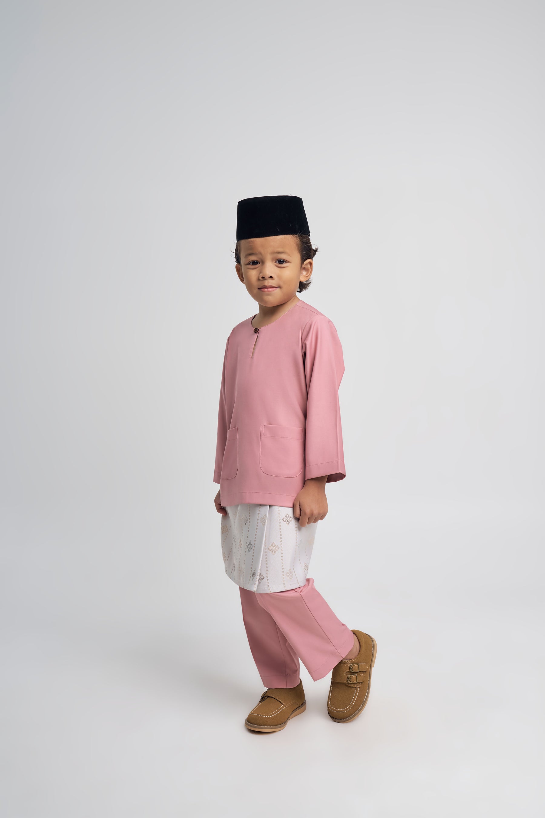 Patawali Boys Baju Melayu Teluk Belanga - Dusty Pink