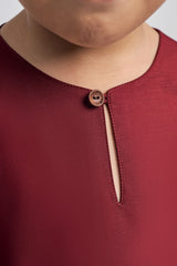 Patawali Boys Baju Melayu Teluk Belanga - Mahogany Red