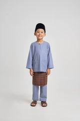 Patawali Boys Baju Melayu Teluk Belanga - Stone Blue