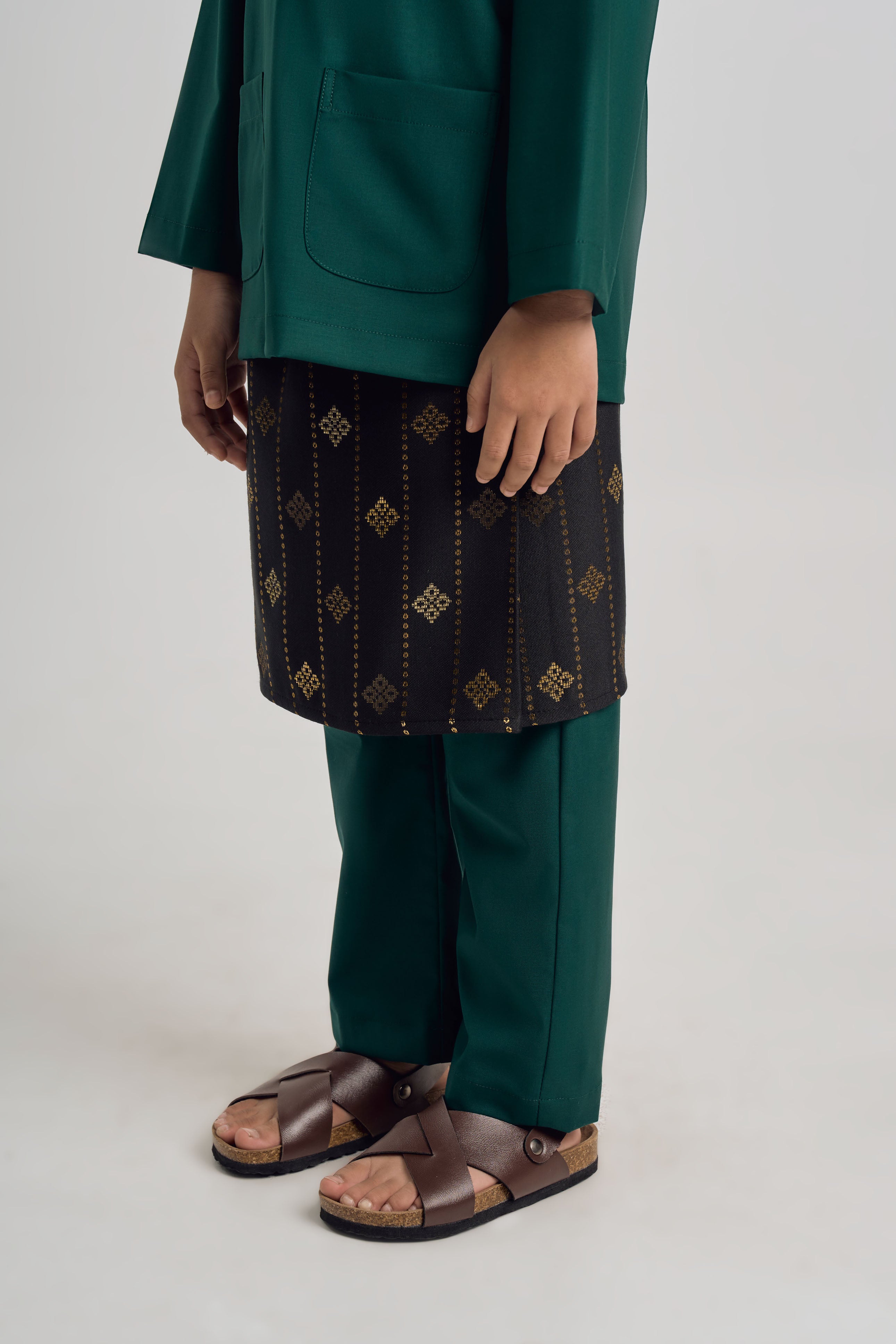 Patawali Boys Baju Melayu Teluk Belanga - Emerald Green
