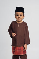 Patawali Boys Baju Melayu Teluk Belanga - Dark Brown