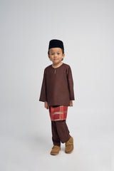 Patawali Boys Baju Melayu Teluk Belanga - Dark Brown