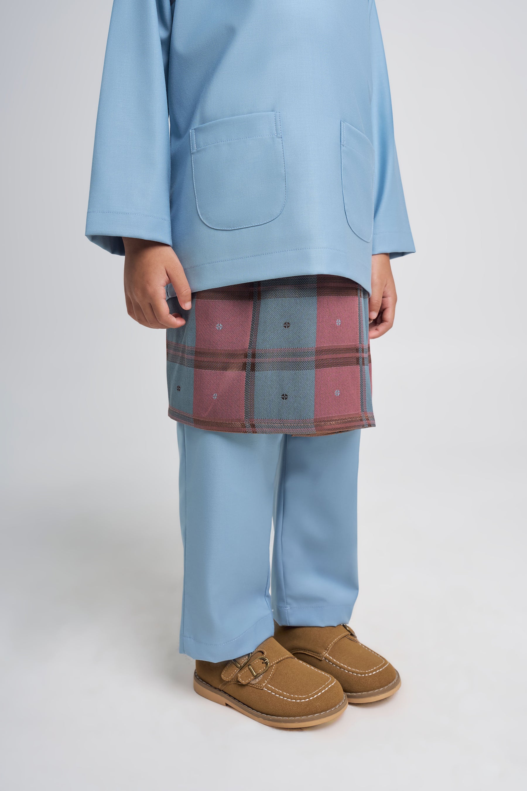 Patawali Boys Baju Melayu Teluk Belanga - Light Blue