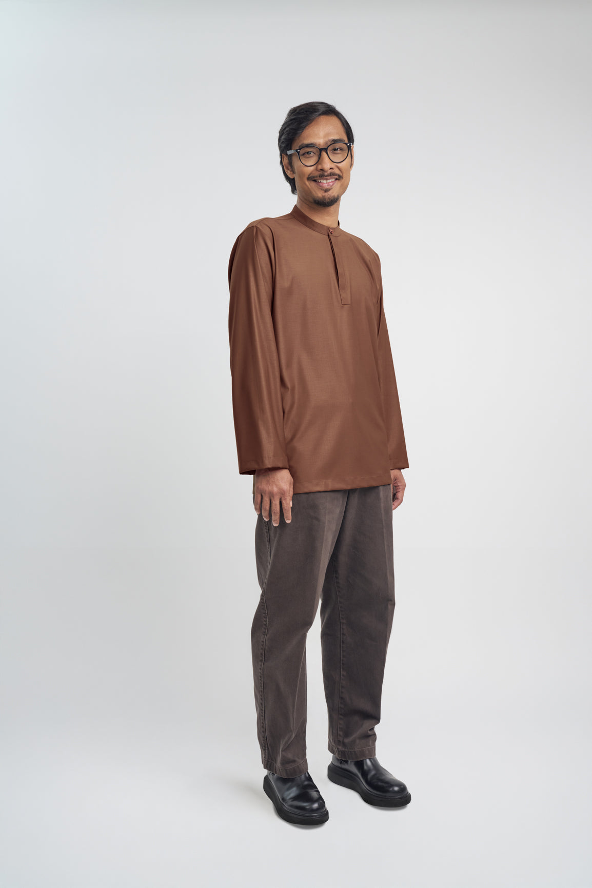 Patawali Collared Top  - Coffee Brown