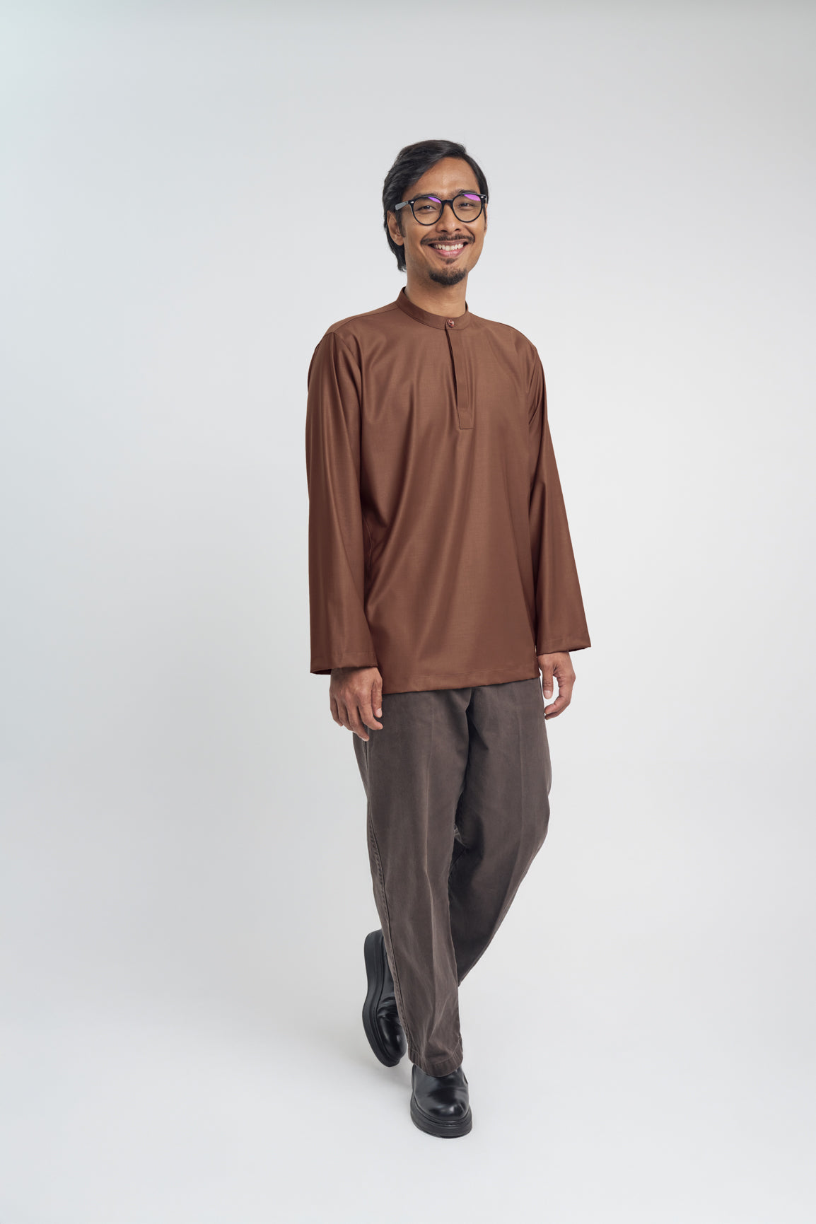 Patawali Collared Top  - Coffee Brown