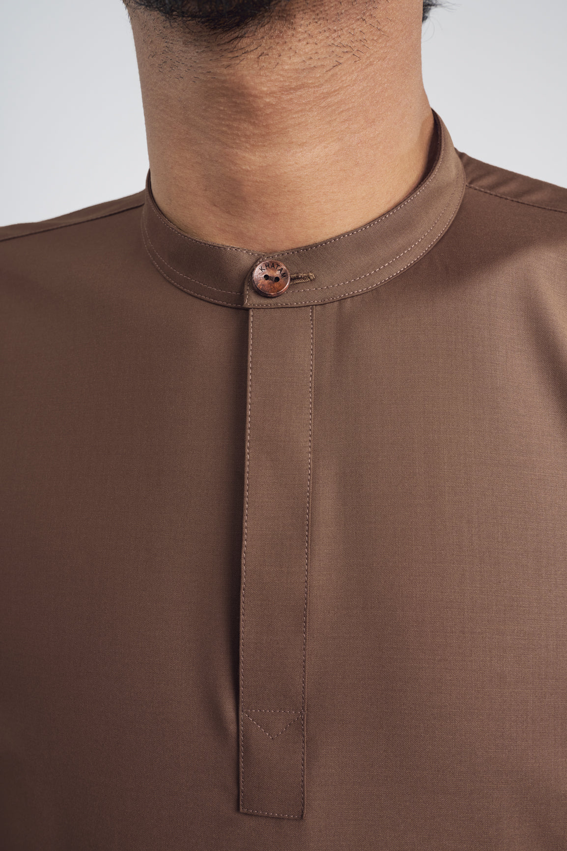 Patawali Collared Top  - Coffee Brown