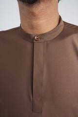 Patawali Collared Top  - Coffee Brown