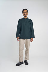 Patawali Collared Top  - Deep Green