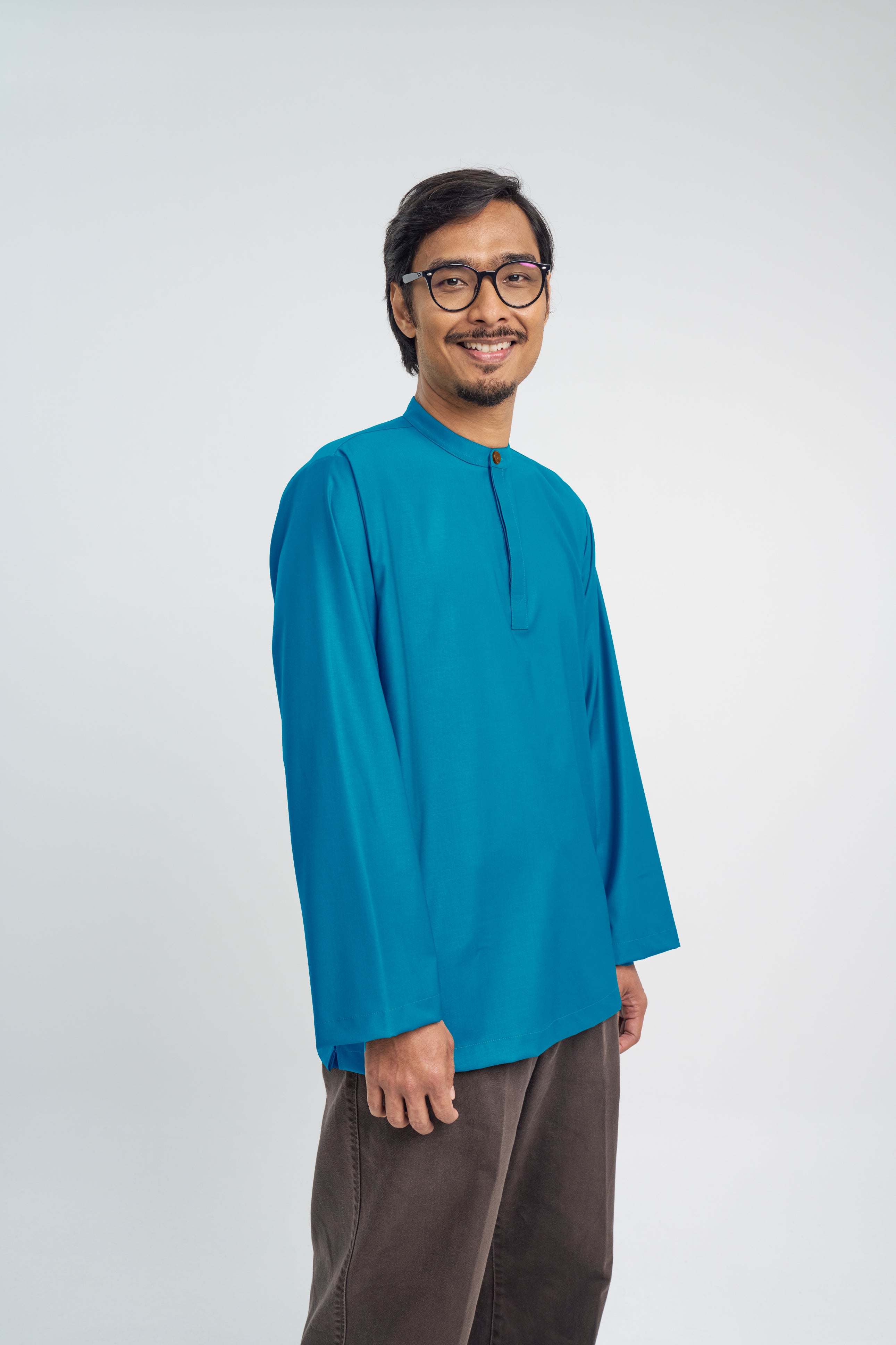 Patawali Collared Top  - Turquoise