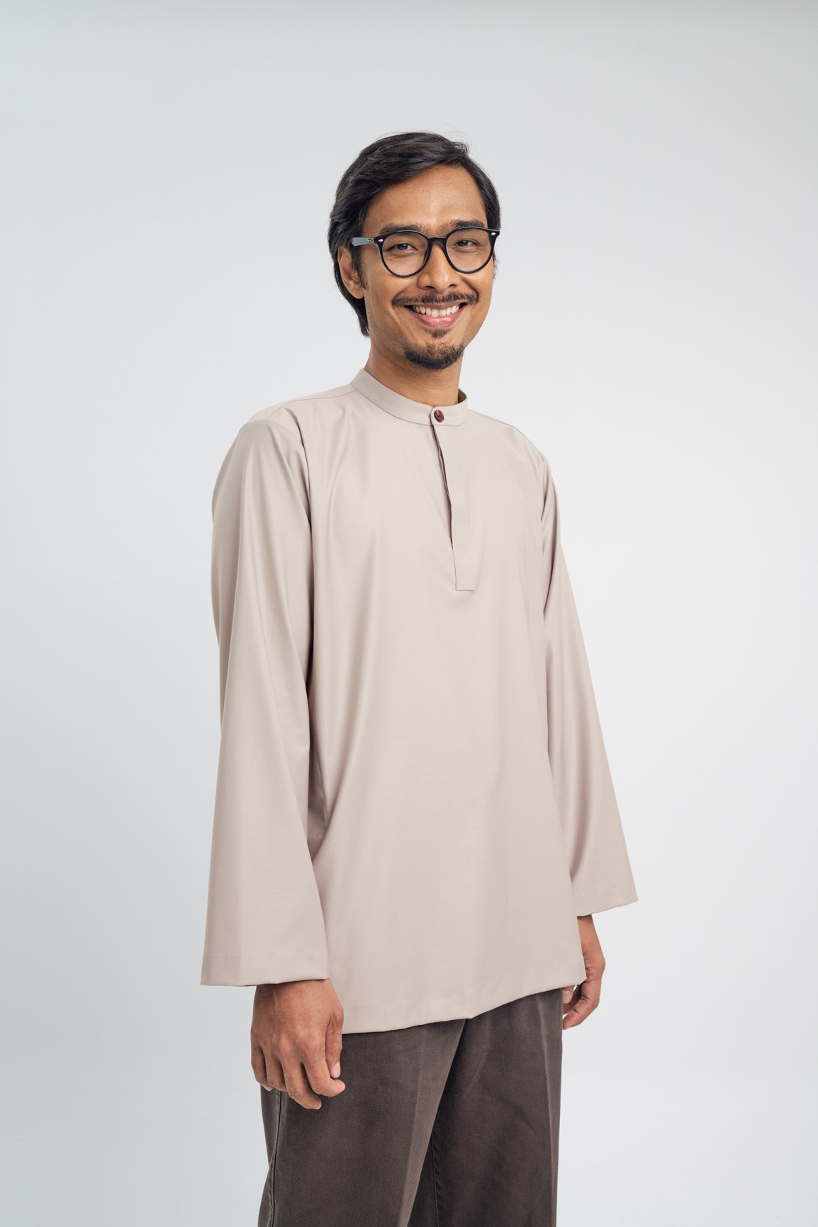 Patawali Collared Top  - Light Taupe