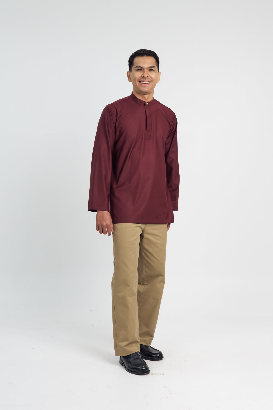 Patawali Collared Top  - Burgundy Red