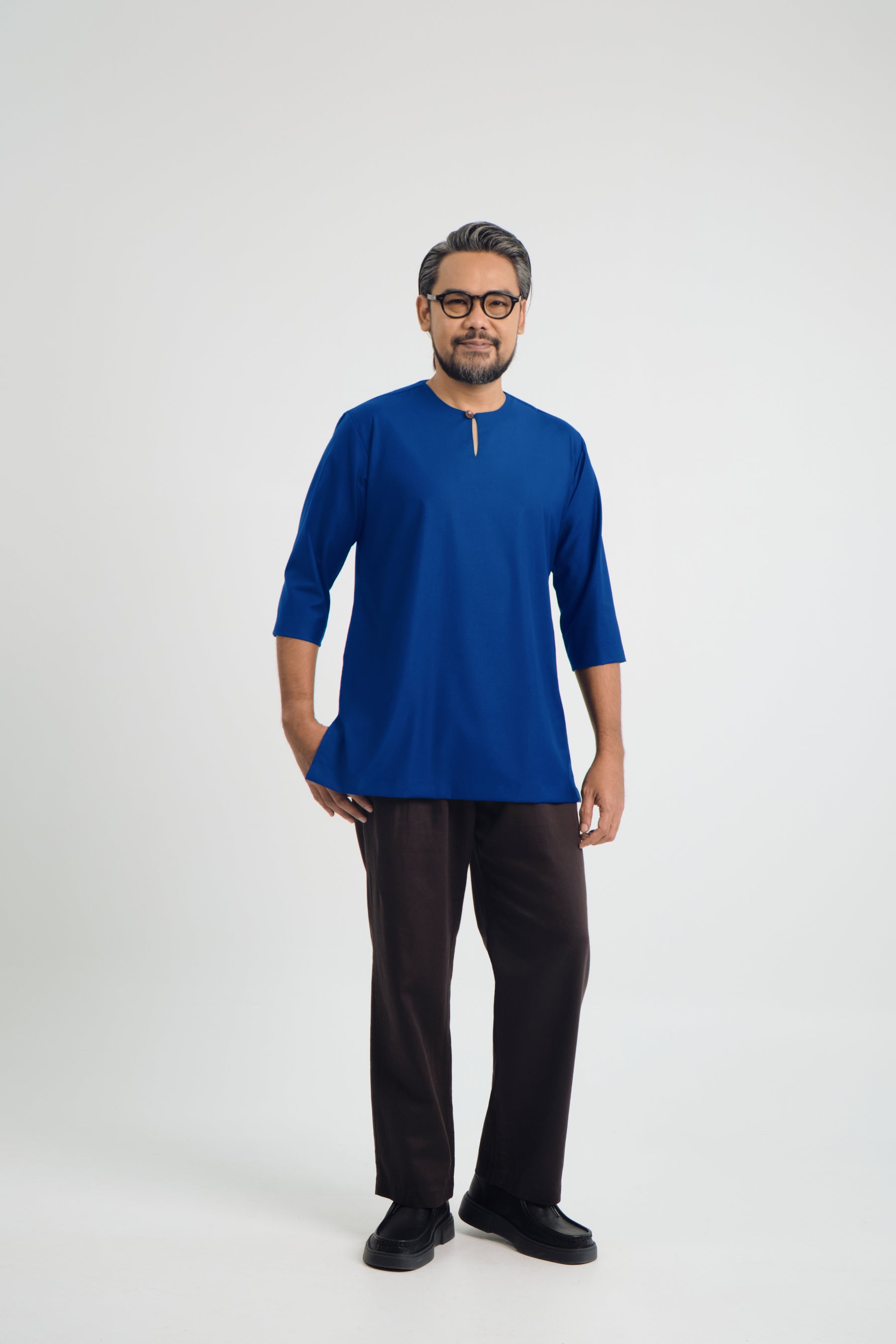 Patawali Three Quarter Sleeve Top  - Royal Blue