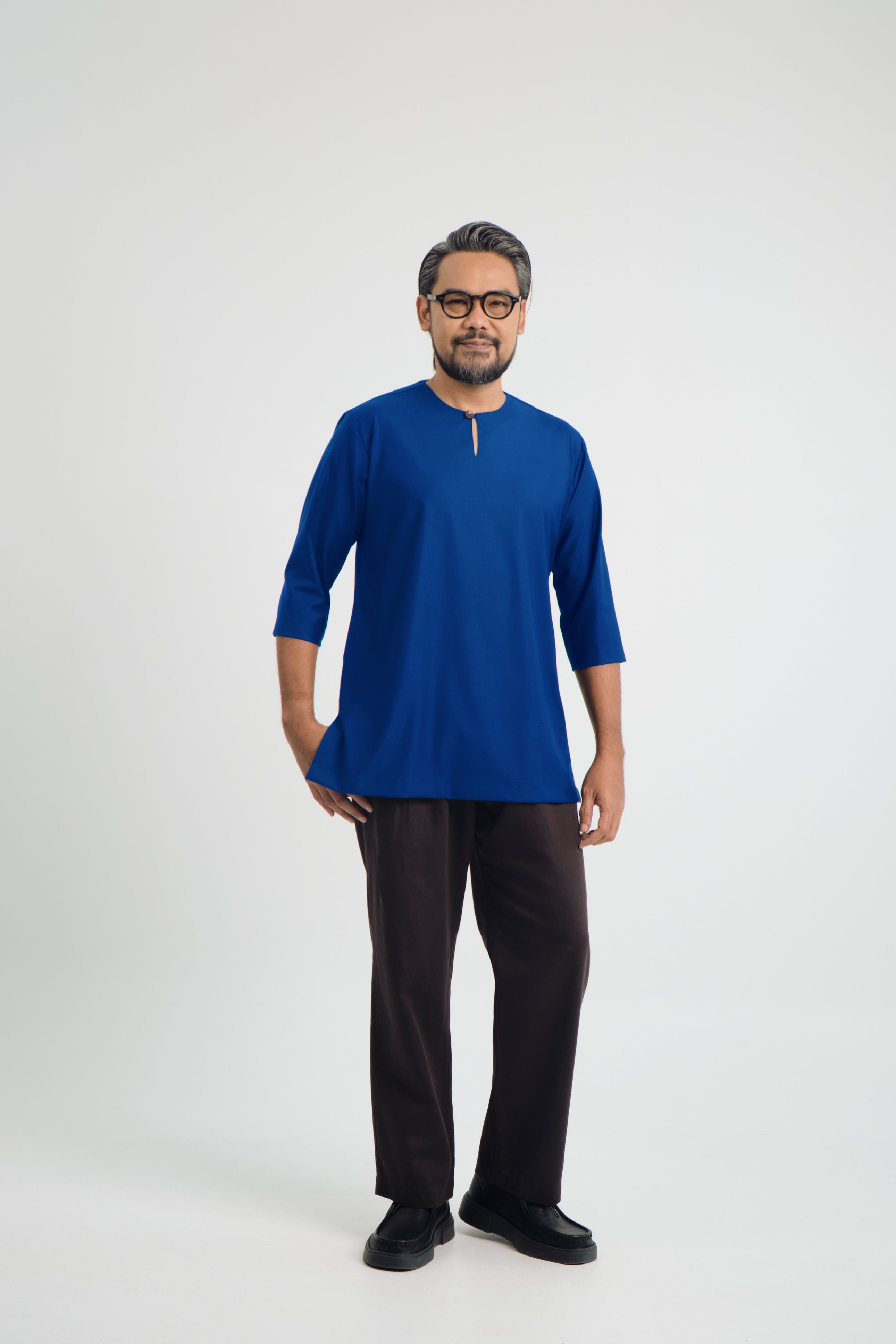 Patawali Three Quarter Sleeve Top  - Royal Blue