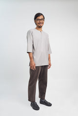 Patawali Three Quarter Sleeve Top  - Ash Grey