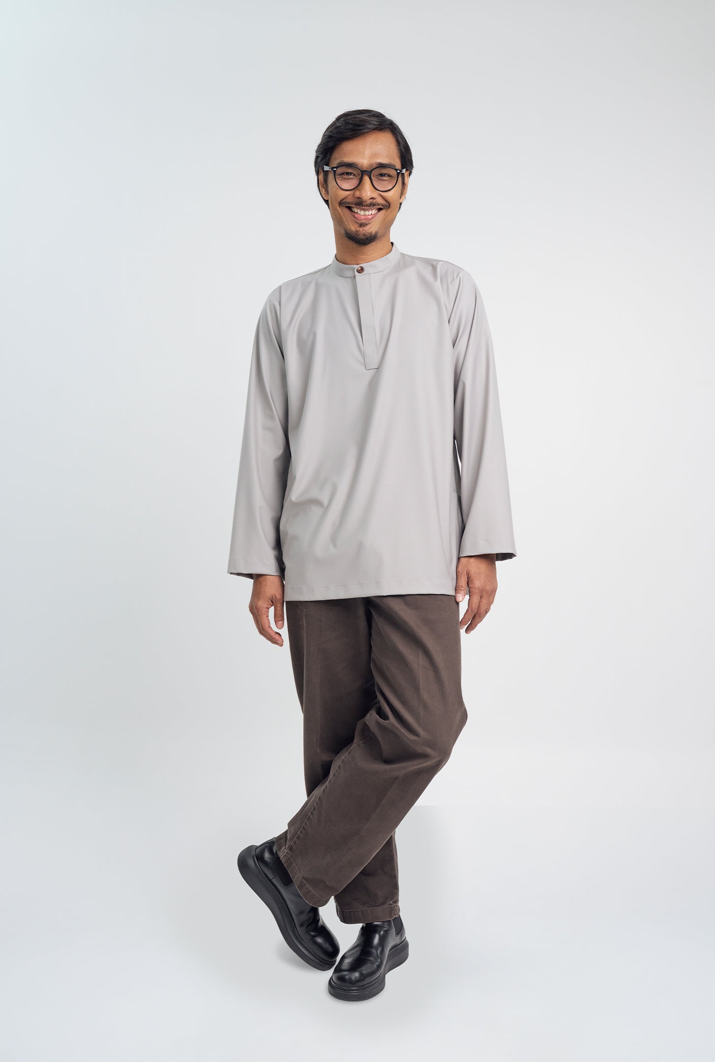 Patawali Collared Top  - Ash Grey