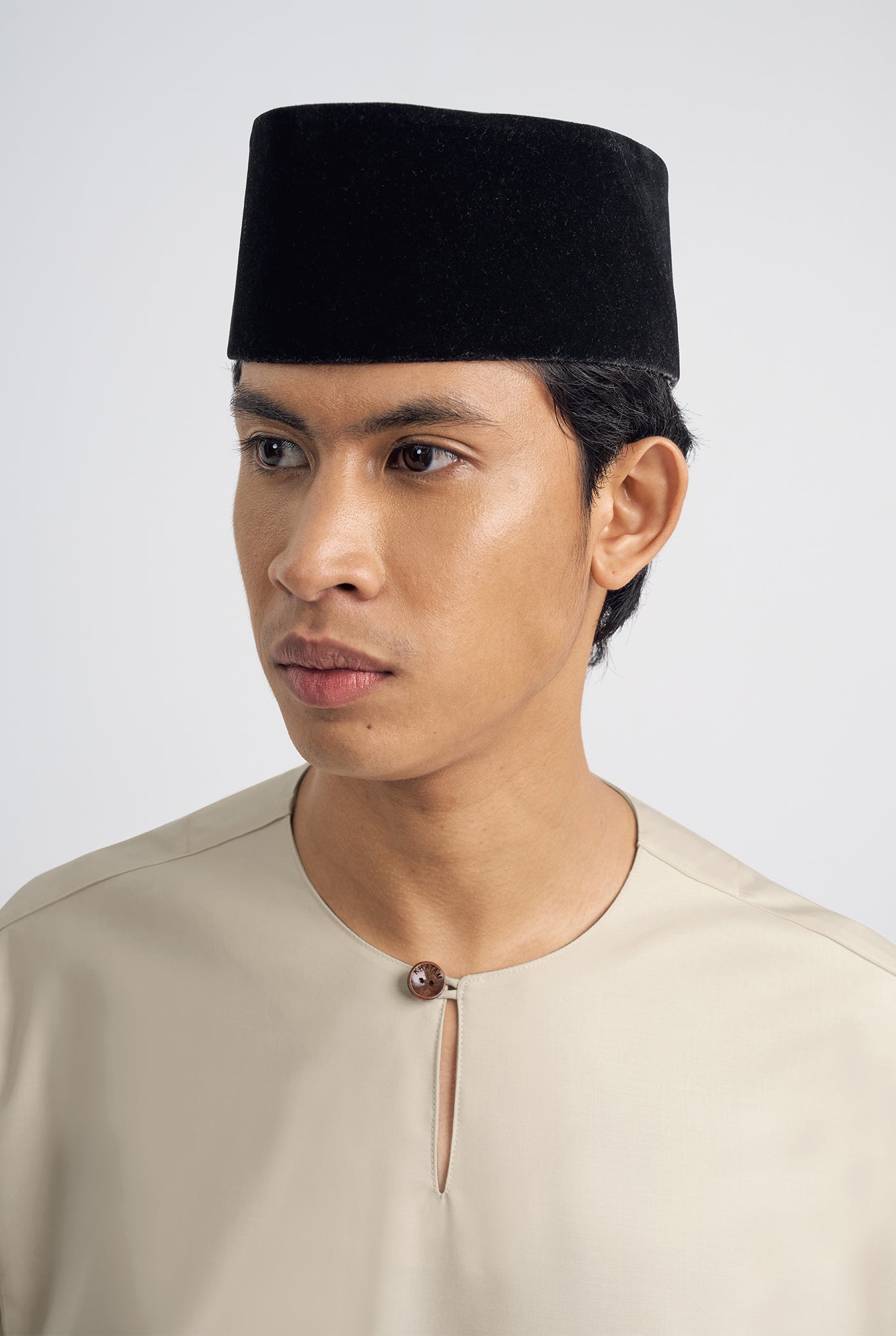 Patawali Classic Fit Baju Melayu Teluk Belanga - Beige