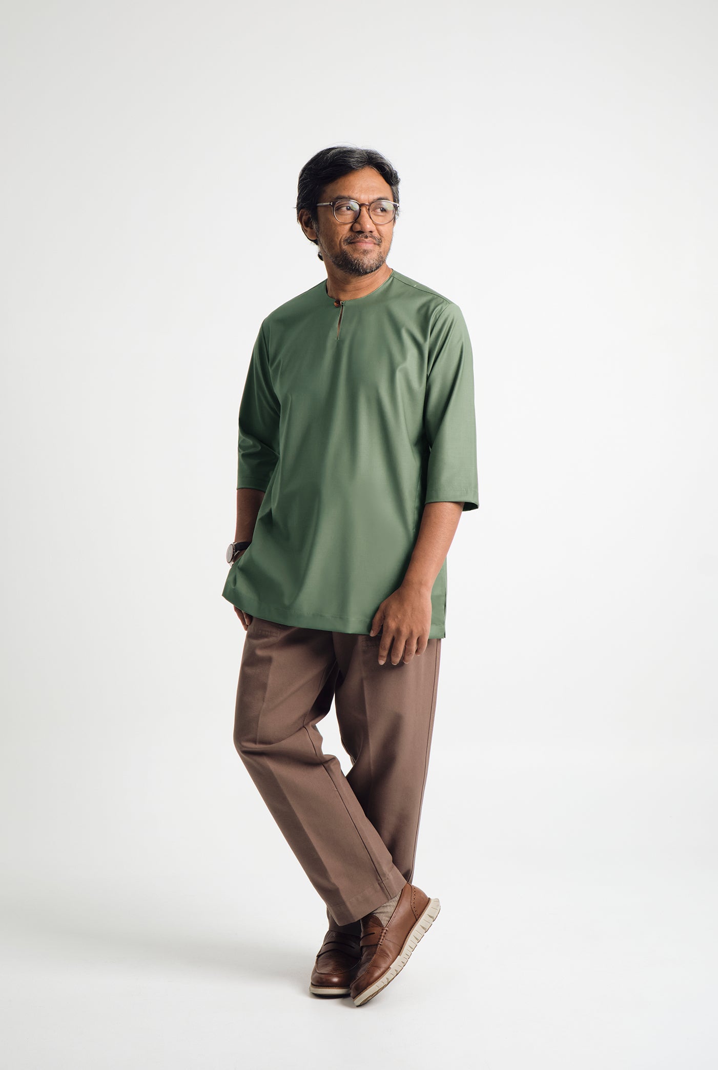 Patawali Three Quarter Sleeve Top  - Grass Green