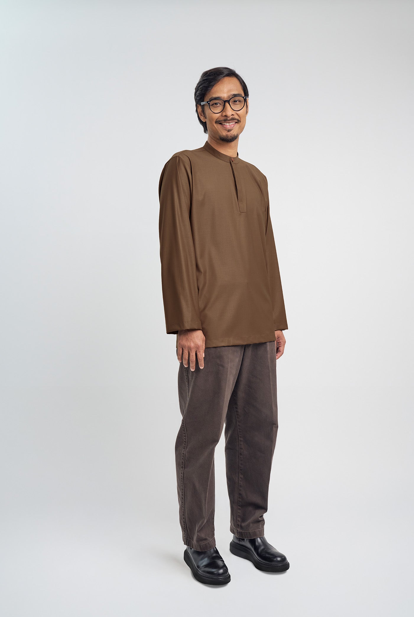 Patawali Collared Top  - Coffee Brown