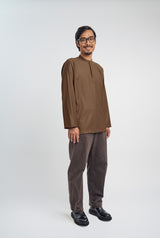 Patawali Collared Top  - Coffee Brown