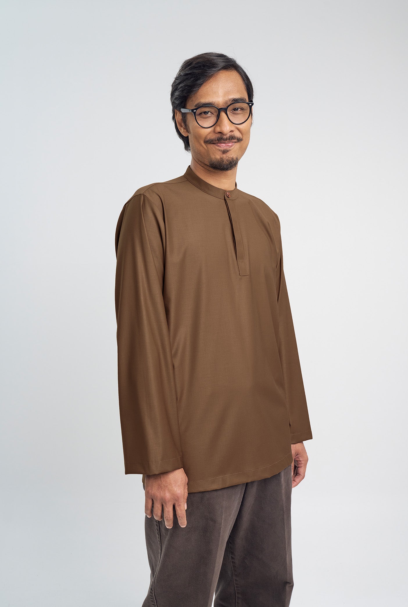 Patawali Collared Top  - Coffee Brown