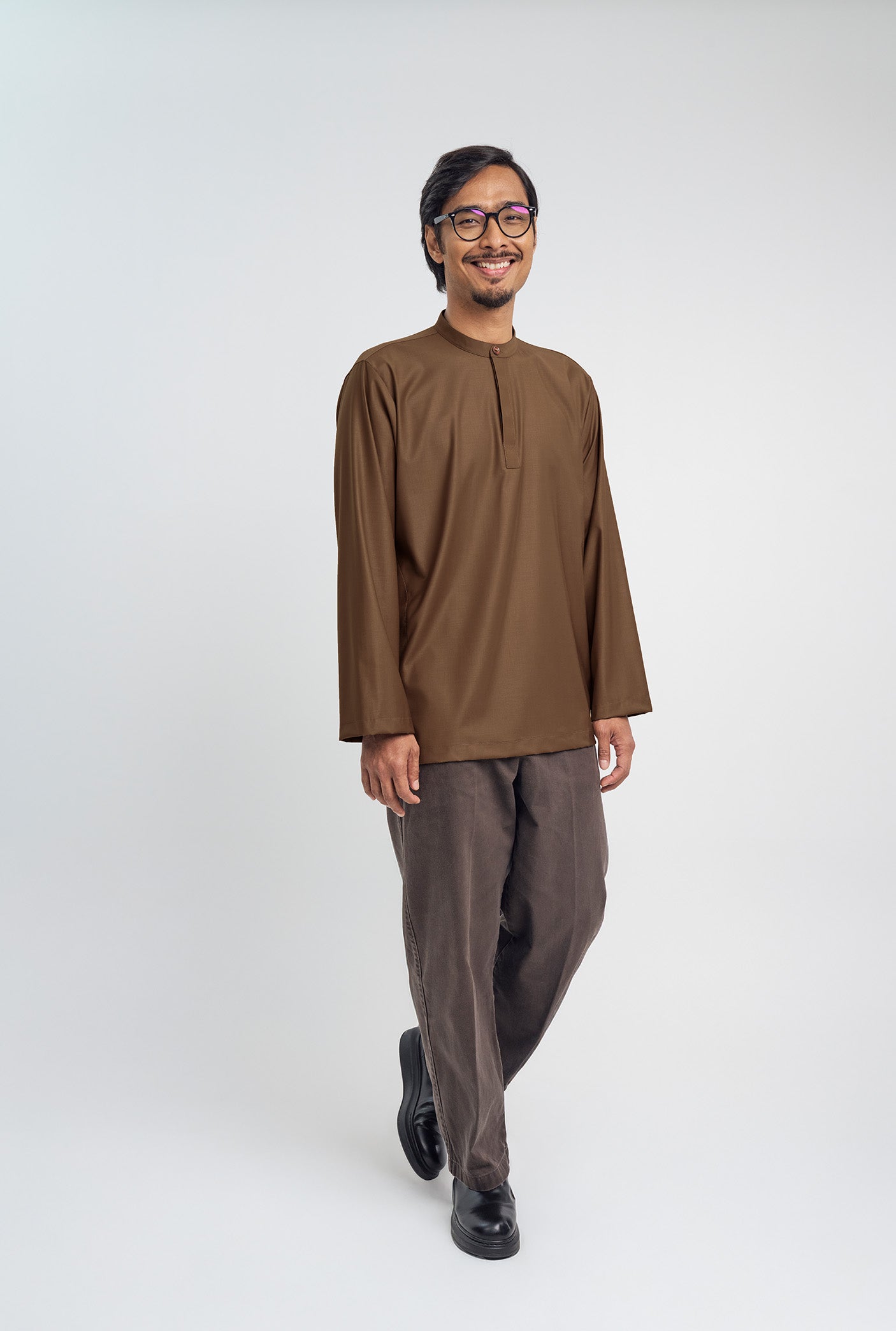 Patawali Collared Top  - Coffee Brown
