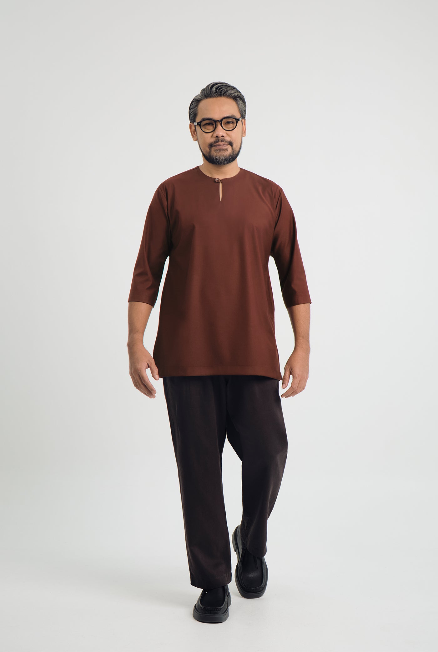 Patawali Three Quarter Sleeve Top  - Bean Brown