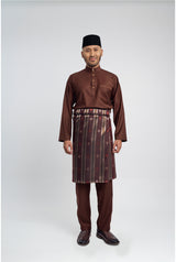 Patawali Modern Fit Baju Melayu Cekak Musang - Bean Brown