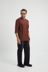 Patawali Three Quarter Sleeve Top  - Bean Brown