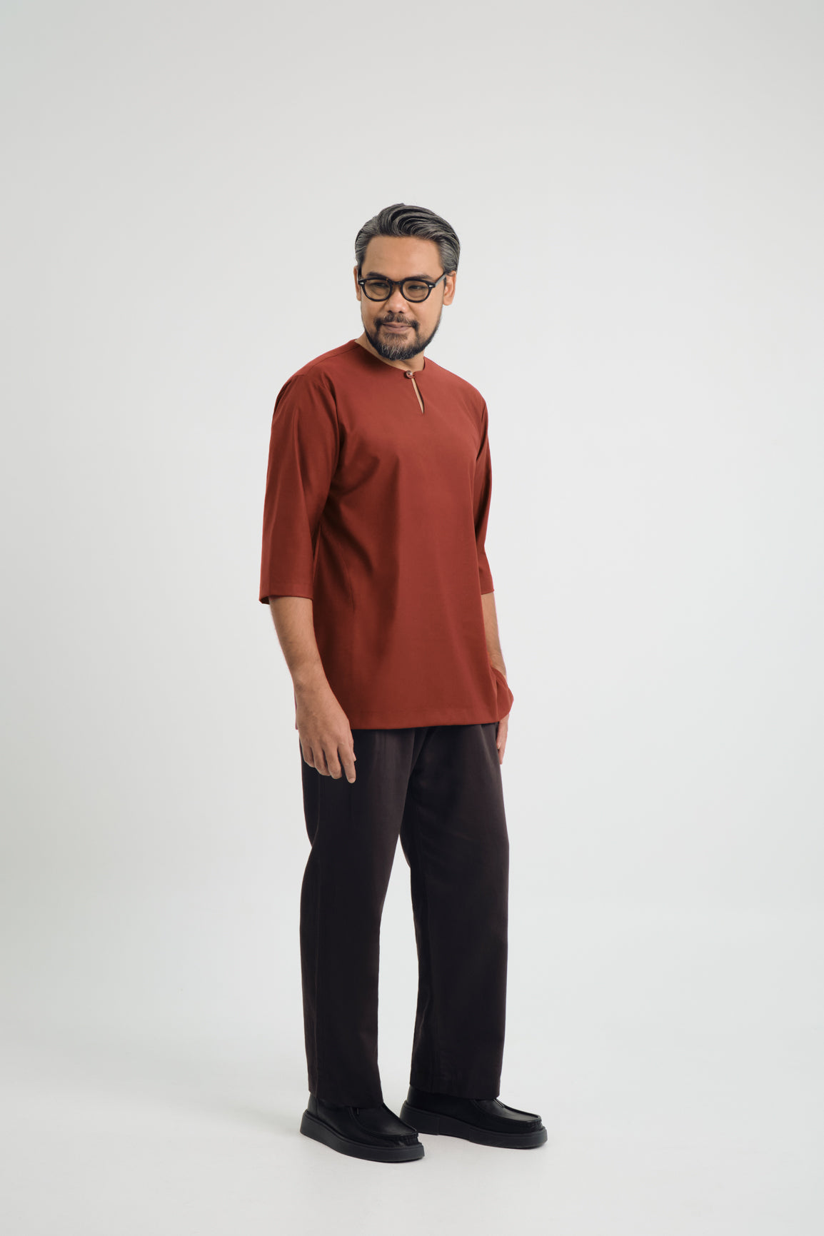 Patawali Three Quarter Sleeve Top  - Bean Brown
