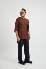 Patawali Three Quarter Sleeve Top  - Bean Brown