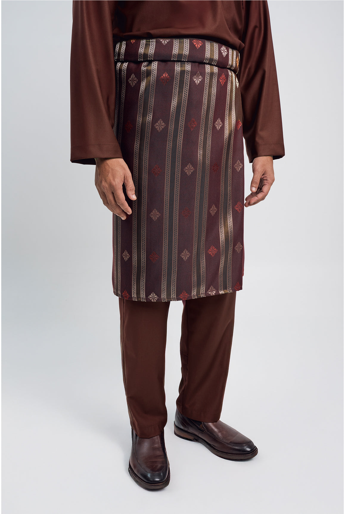 Patawali Modern Fit Baju Melayu Cekak Musang - Bean Brown