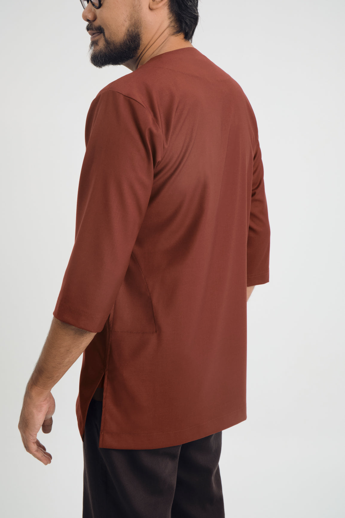 Patawali Three Quarter Sleeve Top  - Bean Brown