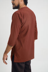 Patawali Three Quarter Sleeve Top  - Bean Brown