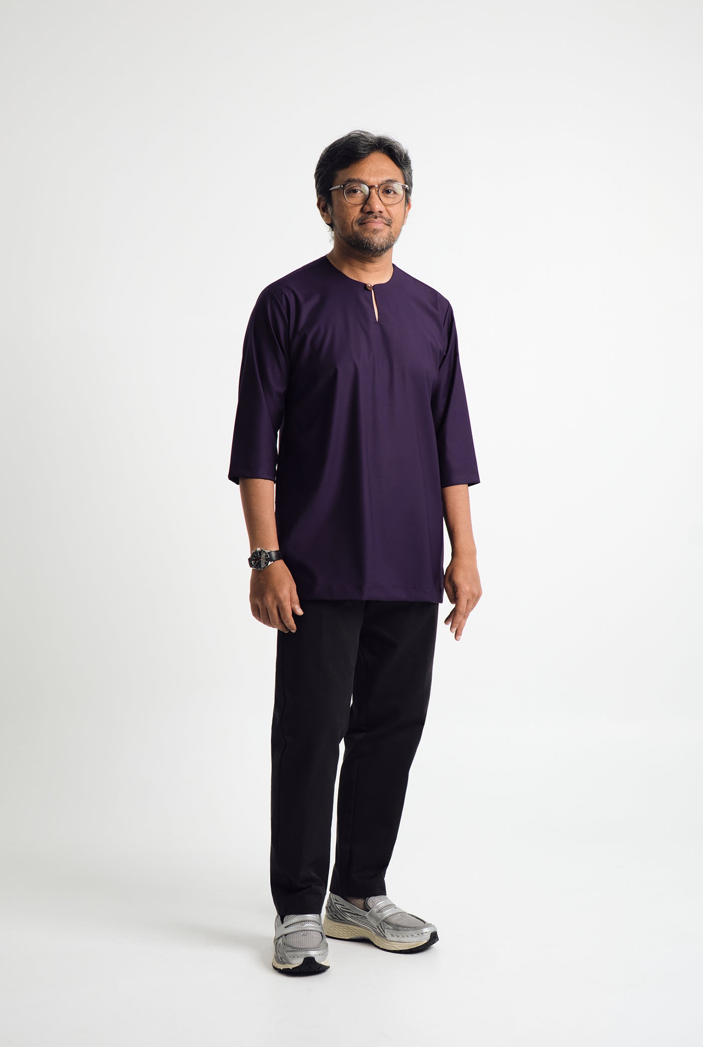 Patawali Three Quarter Sleeve Top  - Dark Indigo