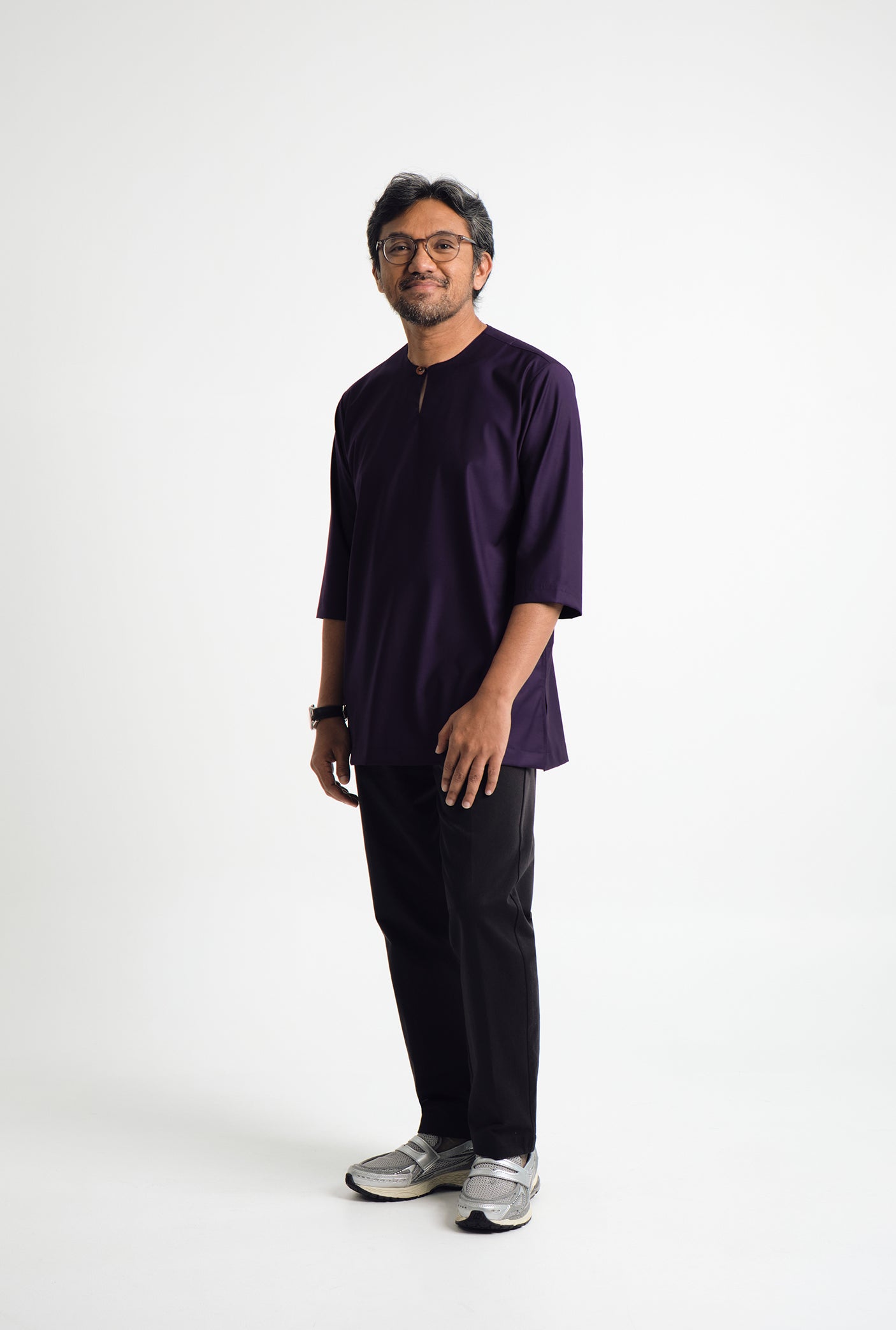 Patawali Three Quarter Sleeve Top  - Dark Indigo