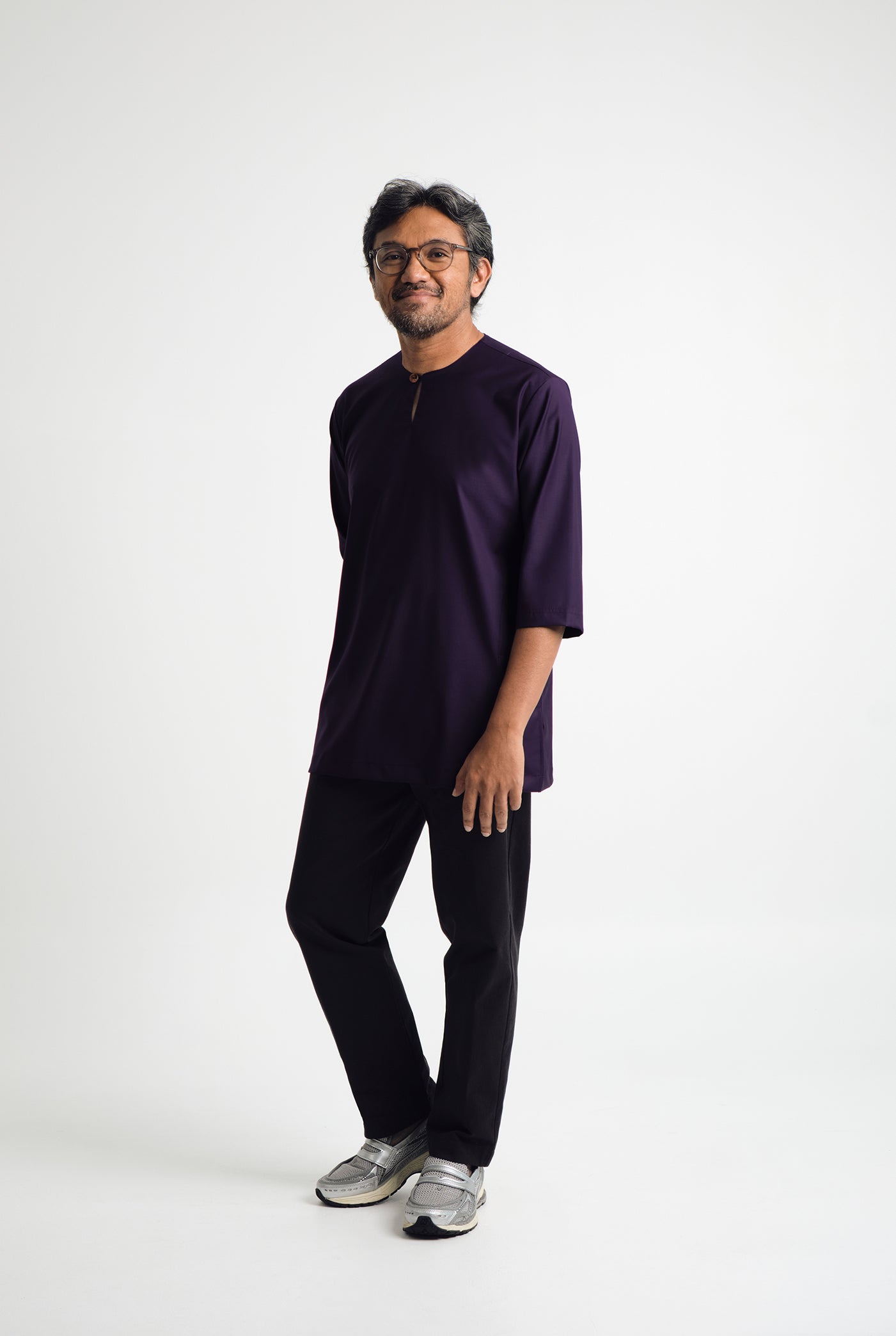 Patawali Three Quarter Sleeve Top  - Dark Indigo