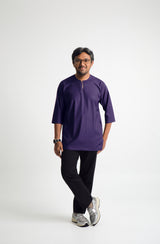 Patawali Three Quarter Sleeve Top  - Dark Indigo