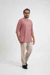 Patawali Three Quarter Sleeve Top  - Smokey Pink
