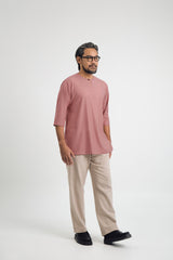 Patawali Three Quarter Sleeve Top  - Smokey Pink